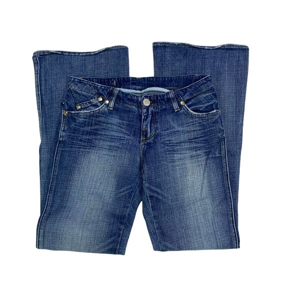 Rock & Republic Jeans Skynard Flare Leg Womens Size 27 Medium Wash Low Rise - Picture 4 of 8